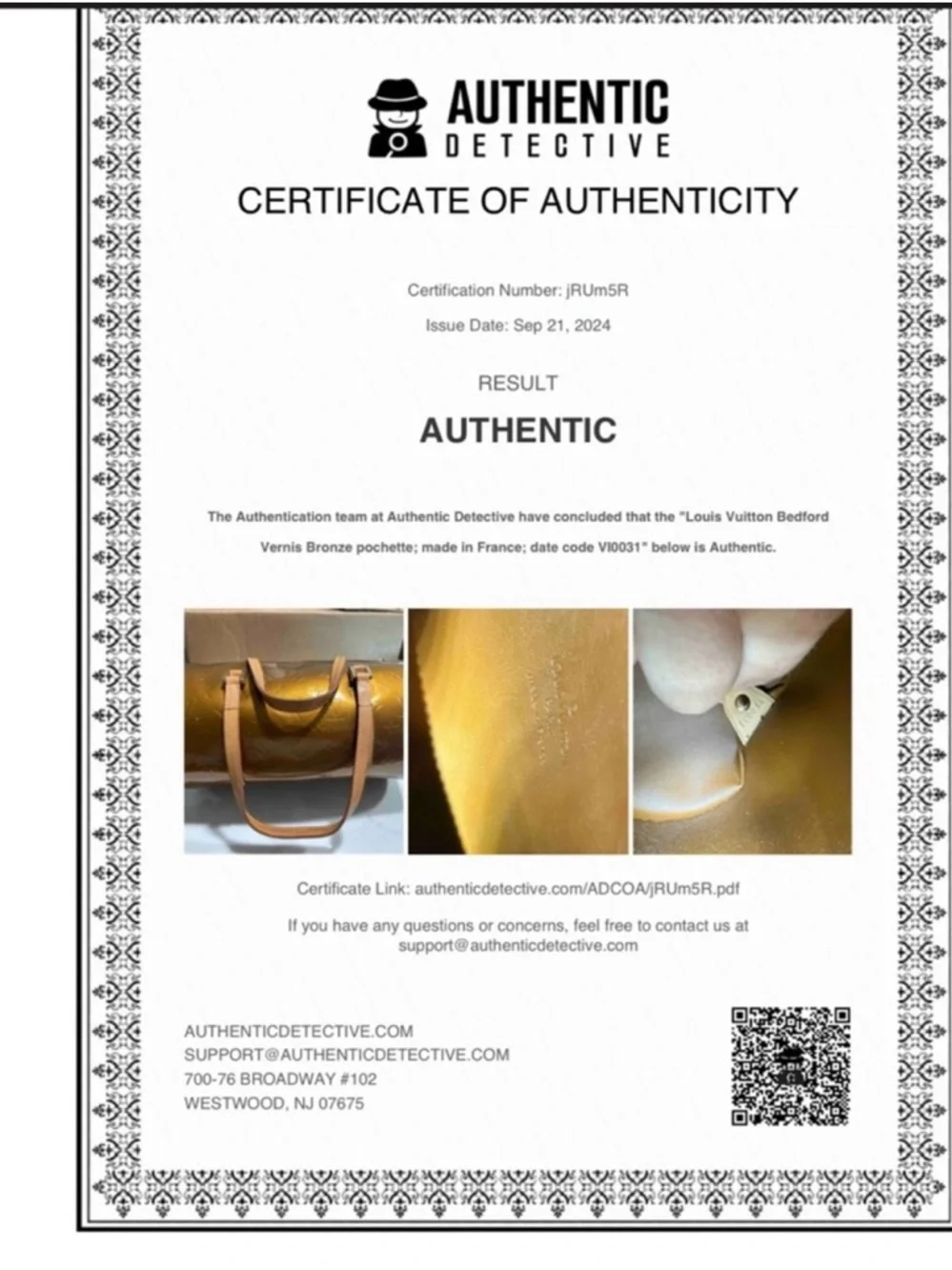Louis Vuitton Bronze Papillon Tan/Brown Bedford Vernis Patent Monogram Bag - Picture 2 of 15
